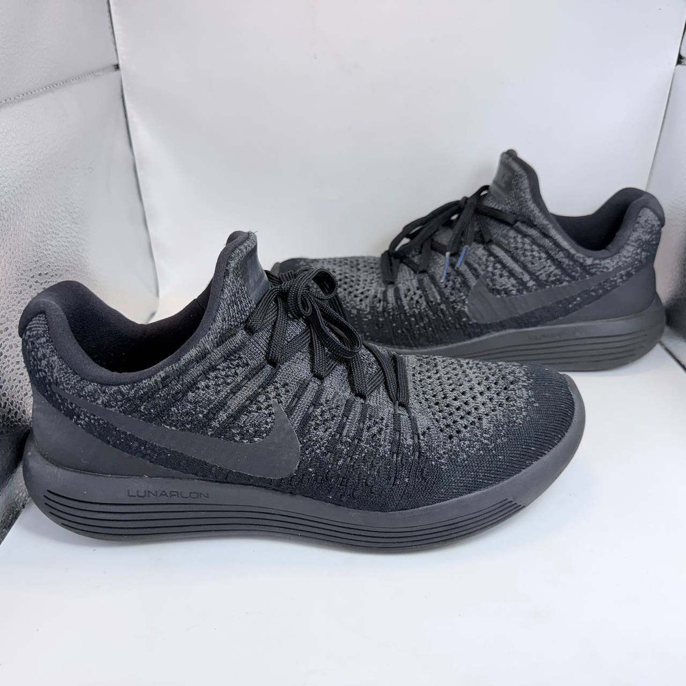 Nike LunarEpic Low Flyknit 2 Mens 8.5 Black Grey Running Shoes 863779-004
